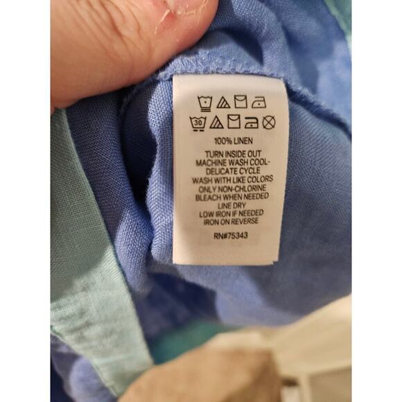 Sigrid Olsen 100% linen‎ knee length blue sleeveless dress size Medium - Picture 3 of 5